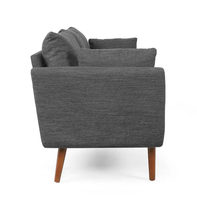 Modern 76.5  3-Seater Sofa with Birchwood Legs and Pillows