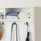 Modern Classic Hall Tree with Shoe Rack Bench and Coat Hooks for Hanging Storage