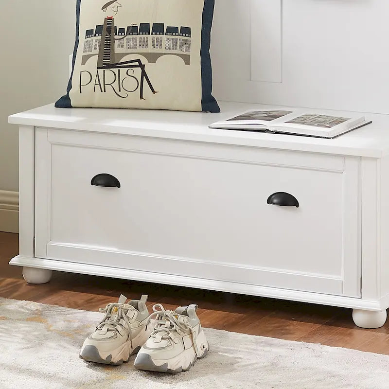 Modern Classic Hall Tree with Shoe Rack Bench and Coat Hooks for Hanging Storage