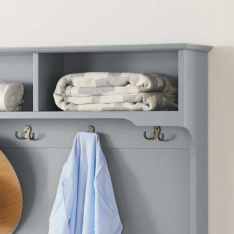 Modern Classic Hall Tree with Shoe Rack Bench and Coat Hooks for Hanging Storage