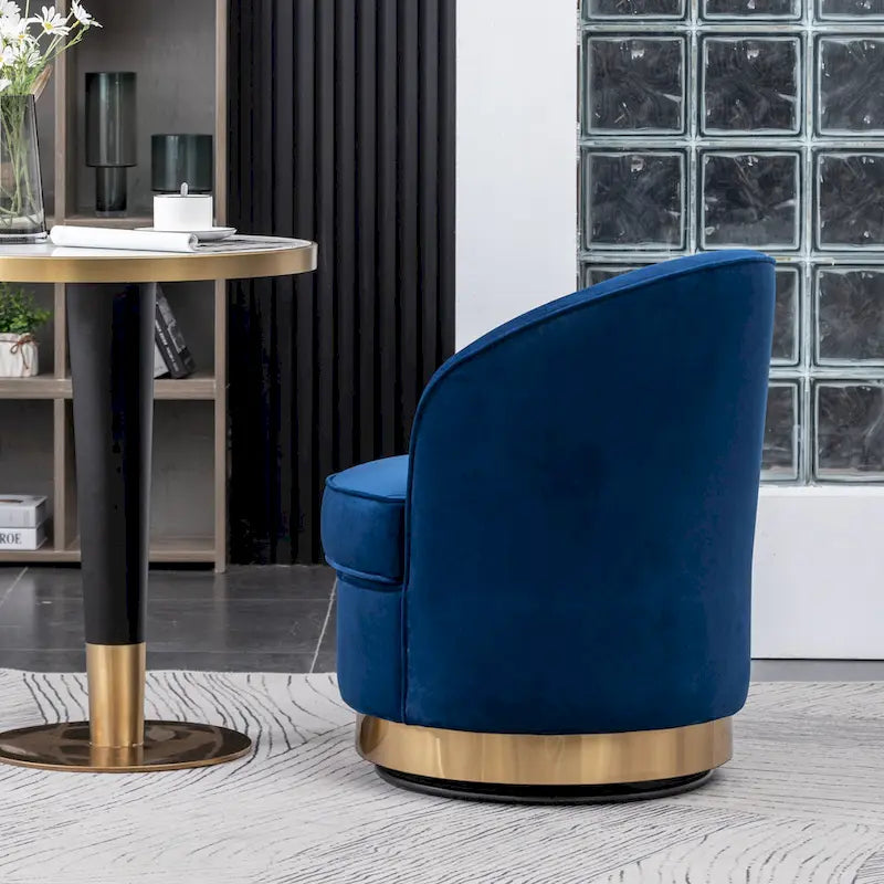 Blue 22 Upholstered Velvet Accent Chair with Swivel Base