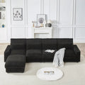 126 W Corduroy Large L-Shaped Sofa With USB Port