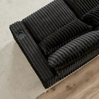 126 W Corduroy Large L-Shaped Sofa With USB Port