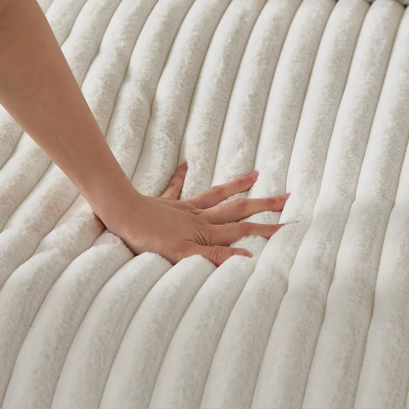 126 W Corduroy Large L-Shaped Sofa With USB Port