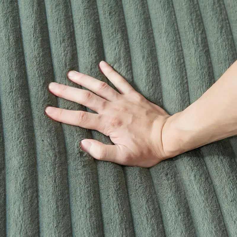 126 W Corduroy Large L-Shaped Sofa With USB Port