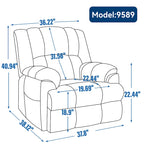 Grey Oversized Chenille Power Lift Recliner with Massage, Heating, Flat Lay