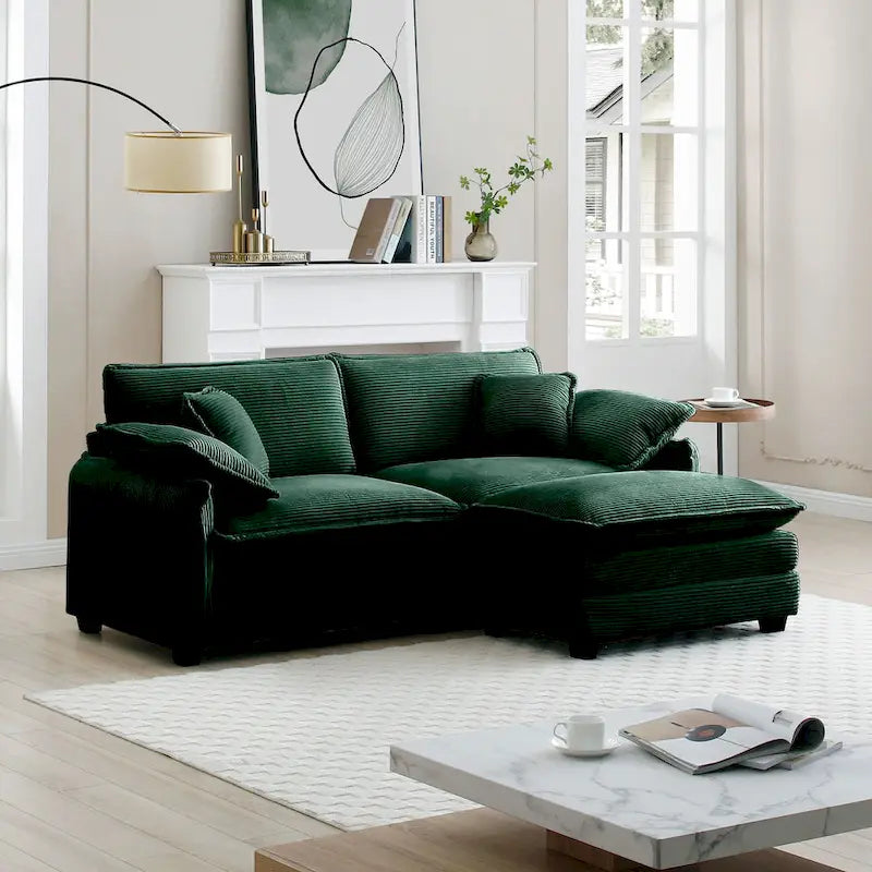 DIY Customization Corduroy Upholstered Armless Modular Sectional Sofa