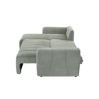 Grey 105.2  Corduroy L-Shaped Convertible Sleeper Sectional with Storage