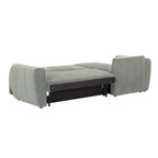 Grey 105.2  Corduroy L-Shaped Convertible Sleeper Sectional with Storage