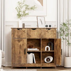 Storage Cabinets,Wooden Floor Cabinet,with Drawers and Shelves Storage Cabinets,Accent Cabinet for Living Room,Bedroom,Bathroom