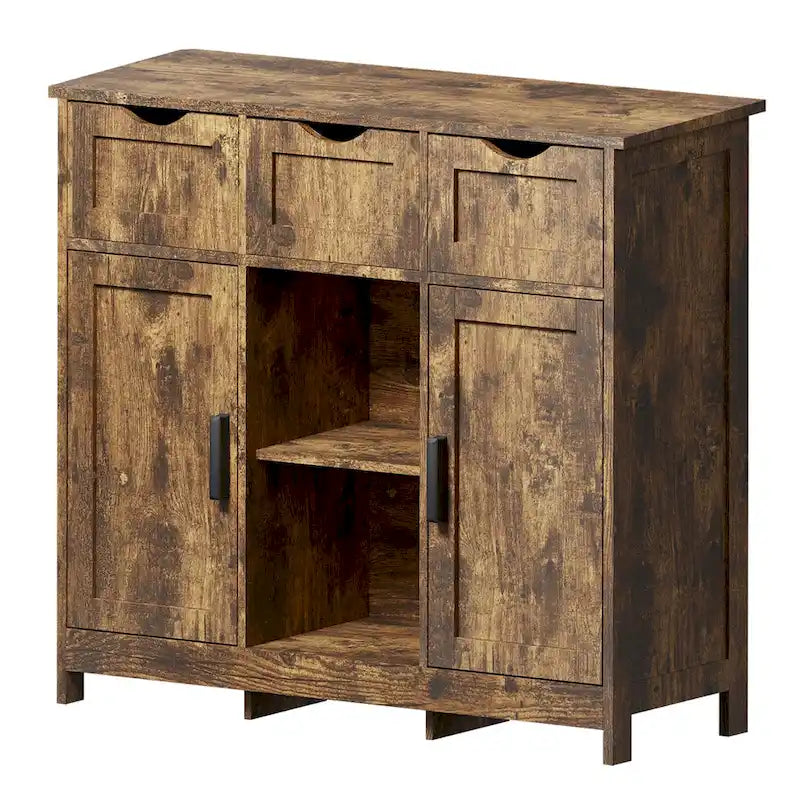 Storage Cabinets,Wooden Floor Cabinet,with Drawers and Shelves Storage Cabinets,Accent Cabinet for Living Room,Bedroom,Bathroom