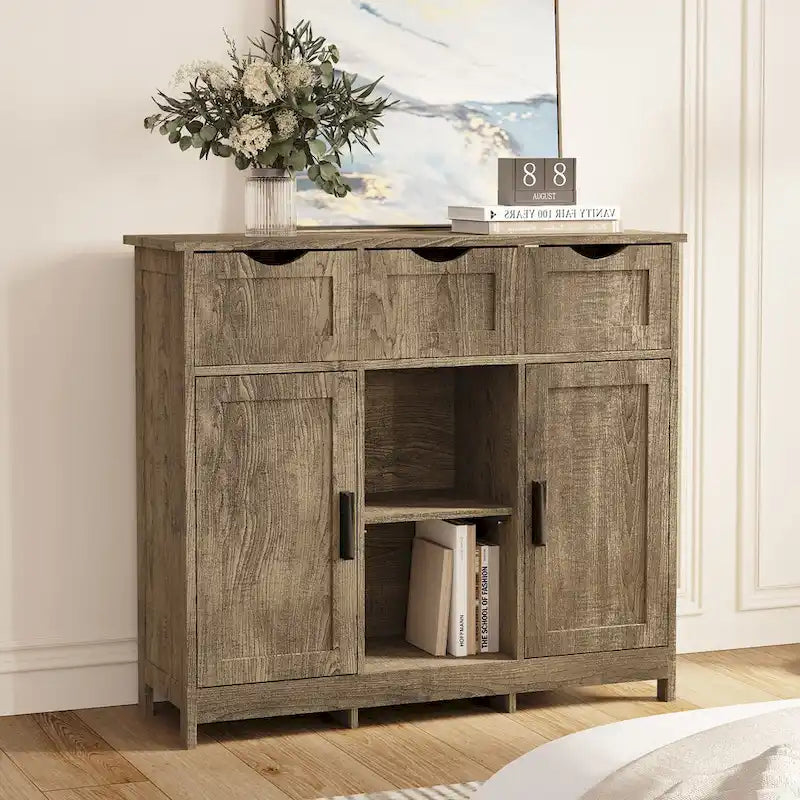 Storage Cabinets,Wooden Floor Cabinet,with Drawers and Shelves Storage Cabinets,Accent Cabinet for Living Room,Bedroom,Bathroom