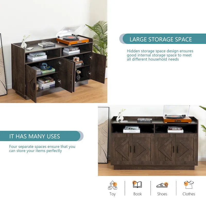 Dresser Cabinet,Buffet Sideboard Storage Cabinet,Buffet Server Console Tablestorge Cabinetsolid,Shaped Door Panels,Metal Handle