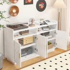 Dresser Cabinet,Buffet Sideboard Storage Cabinet,Buffet Server Console Tablestorge Cabinetsolid,Shaped Door Panels,Metal Handle