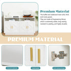 Dresser Cabinet,Buffet Sideboard Storage Cabinet,Buffet Server Console Tablestorge Cabinetsolid,Shaped Door Panels,Metal Handle
