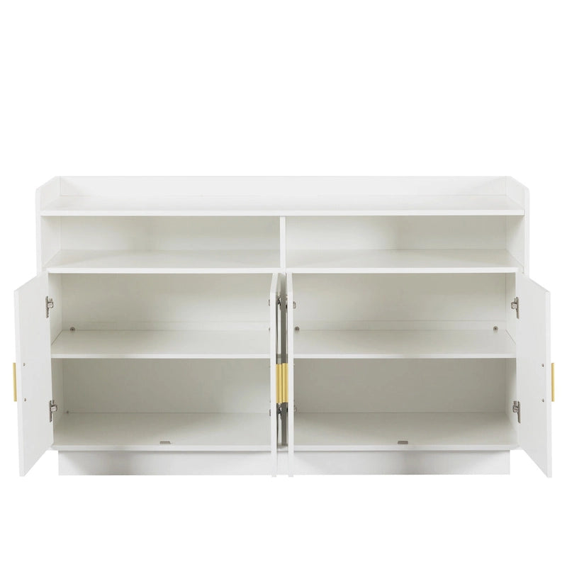Dresser Cabinet,Buffet Sideboard Storage Cabinet,Buffet Server Console Tablestorge Cabinetsolid,Shaped Door Panels,Metal Handle