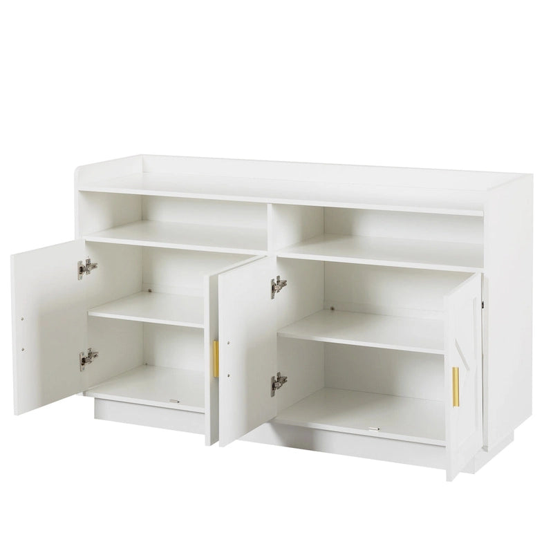 Dresser Cabinet,Buffet Sideboard Storage Cabinet,Buffet Server Console Tablestorge Cabinetsolid,Shaped Door Panels,Metal Handle