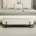 Storage Ottoman,Bedroom End Bench,Upholstered Fabric Storage Ottoman