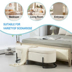 Storage Ottoman,Bedroom End Bench,Upholstered Fabric Storage Ottoman
