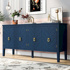 Four-Door Sideboard with Geometric Line Patterns