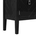 Four-Door Sideboard with Geometric Line Patterns