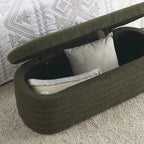Upholstered Boucle Sherpa Storage Bench