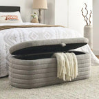Upholstered Boucle Sherpa Storage Bench
