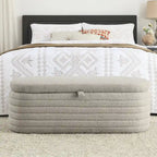 Upholstered Boucle Sherpa Storage Bench