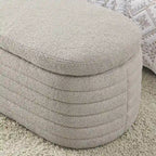 Upholstered Boucle Sherpa Storage Bench