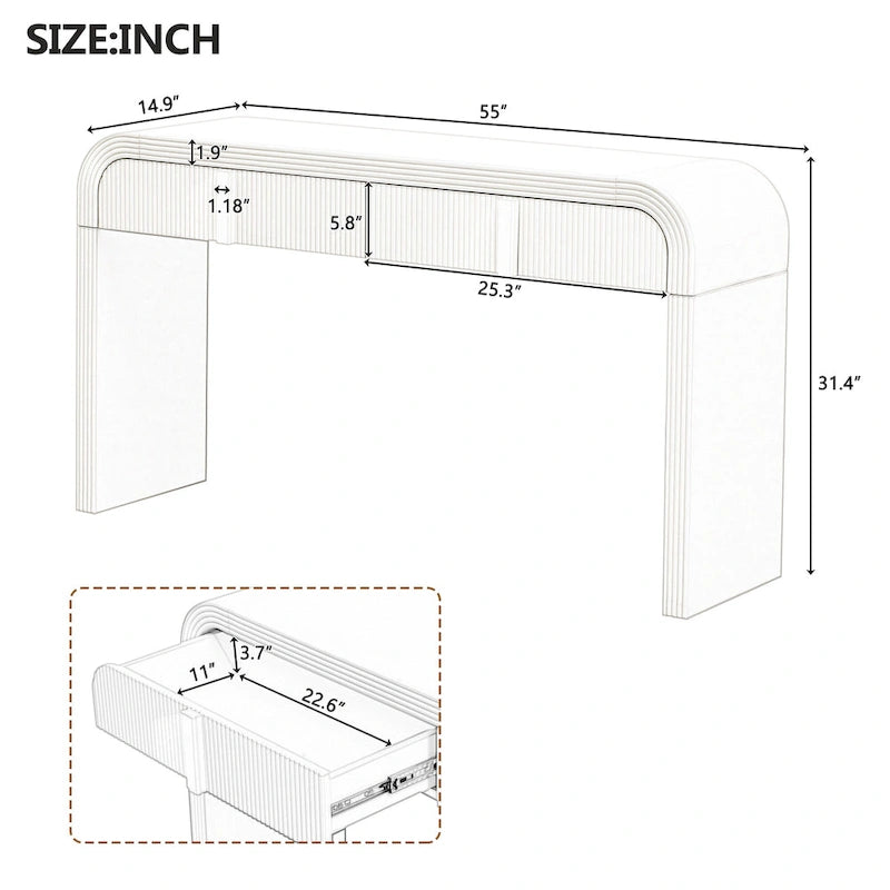 Unique Modern Rounded Silhouette Console Table