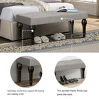 Roman Column Feet French Upholstered Bedside Bench
