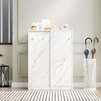 Marble Shoe Cabient With Sliding Door Have 6 Layers Can Storage At Least 30 Pairs Shoes