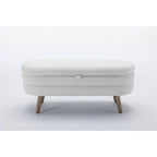 Boucle Fabric Storage Bench