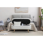 Boucle Fabric Storage Bench