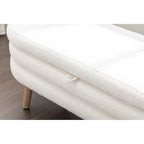 Boucle Fabric Storage Bench
