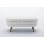 Boucle Fabric Storage Bench