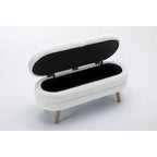 Boucle Fabric Storage Bench