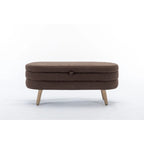 Boucle Fabric Storage Bench