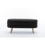 Boucle Fabric Storage Bench