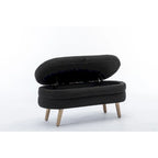 Boucle Fabric Storage Bench