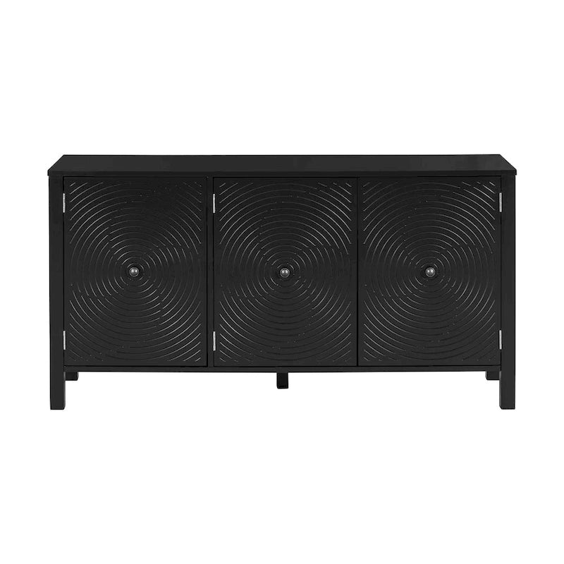 Sideboard with Curved Swirl Patterned Doors