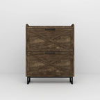 Shoe Storage Cabinet with 2 Flip Drawers, Freestanding Organizer with Metal Legs for Entryway, Narrow Shoe Rack Cabinet