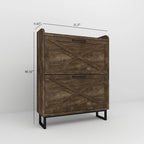 Shoe Storage Cabinet with 2 Flip Drawers, Freestanding Organizer with Metal Legs for Entryway, Narrow Shoe Rack Cabinet