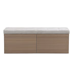 Shoe Storage Bench Entryway Shoe Cabinet Storage Ottoman with Padded Seat Cushion and Double Doors for Entryway