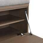 Shoe Storage Bench Entryway Shoe Cabinet Storage Ottoman with Padded Seat Cushion and Double Doors for Entryway