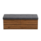 Shoe Storage Bench Entryway Shoe Cabinet Storage Ottoman with Padded Seat Cushion and Double Doors for Entryway