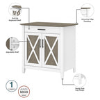 Key West Secretary Desk with Storage Cabinet by Bush Furniture