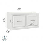 Woodland 40W Shoe Storage Bench with Doors by Bush Furniture