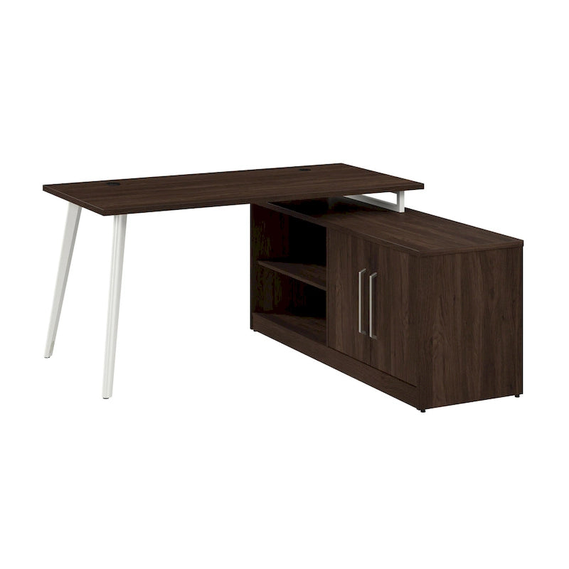 Bush Business Furniture Vista 60W L Shaped Desk with Storage Cabinet