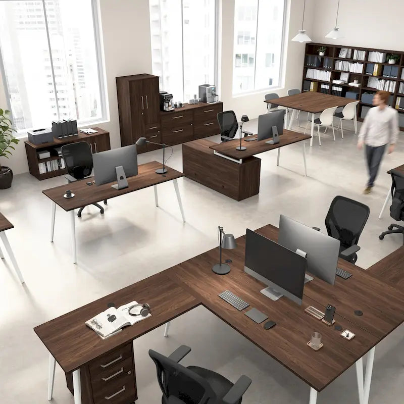 Bush Business Furniture Vista 60W L Shaped Desk with Storage Cabinet